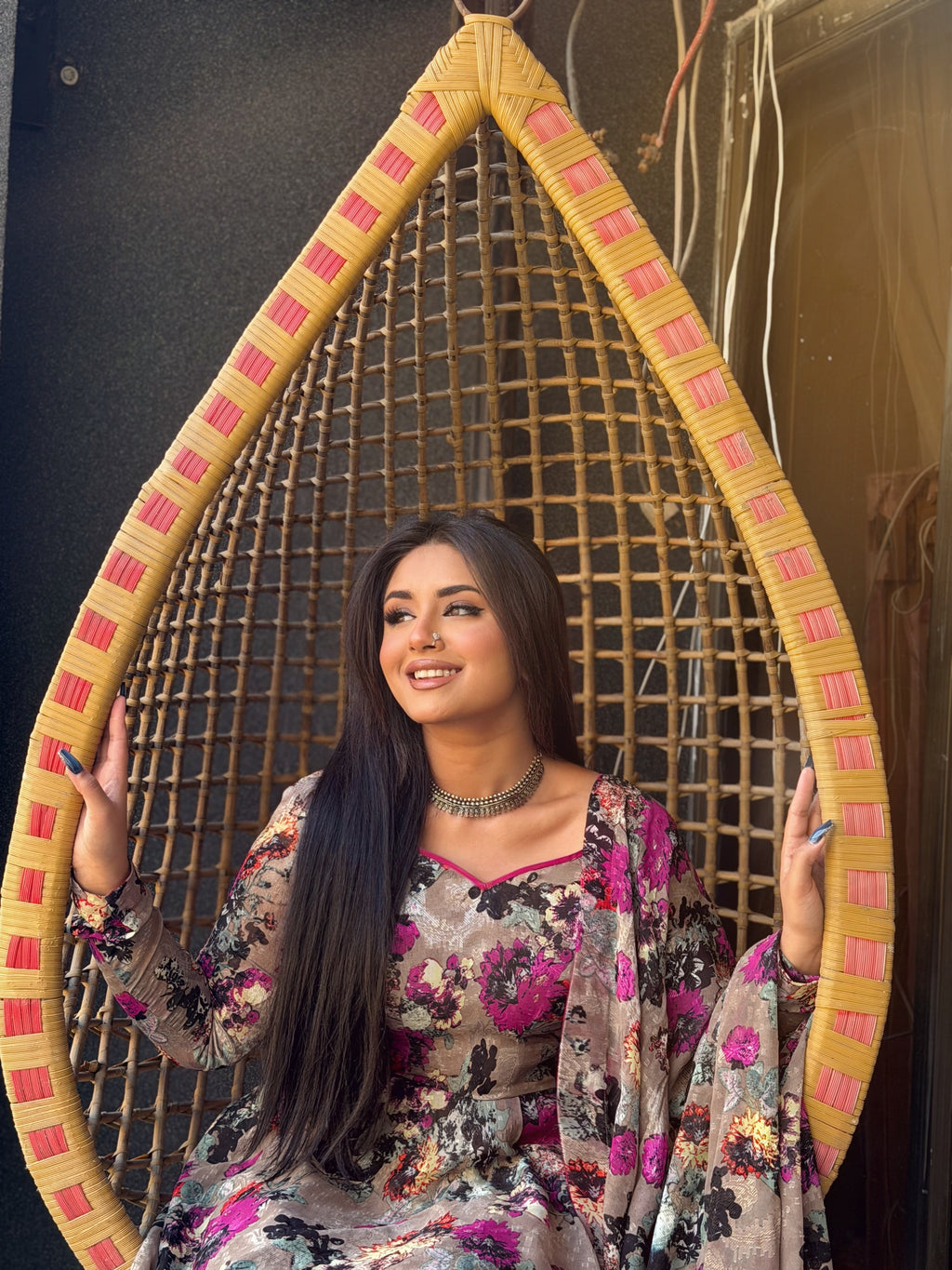 Floral Grace Anarkali Suit – Printed 3 Piece Set