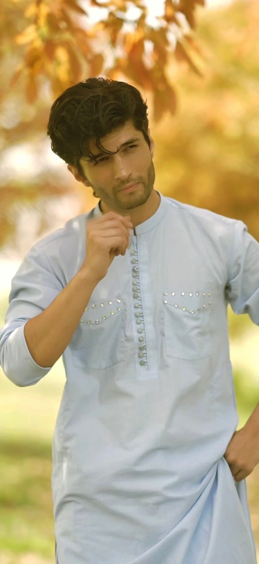 Crystal Embellished Classic Kurta