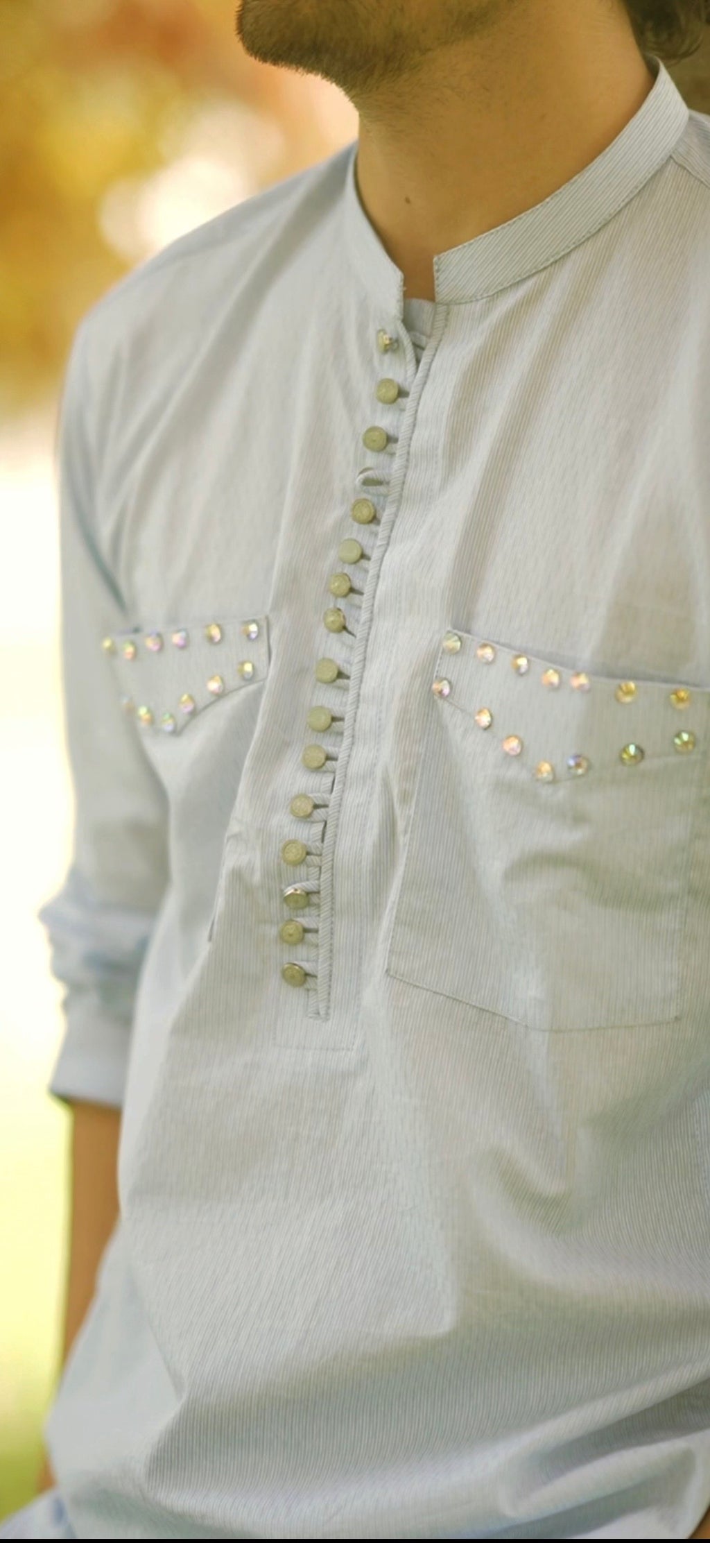 Crystal Embellished Classic Kurta