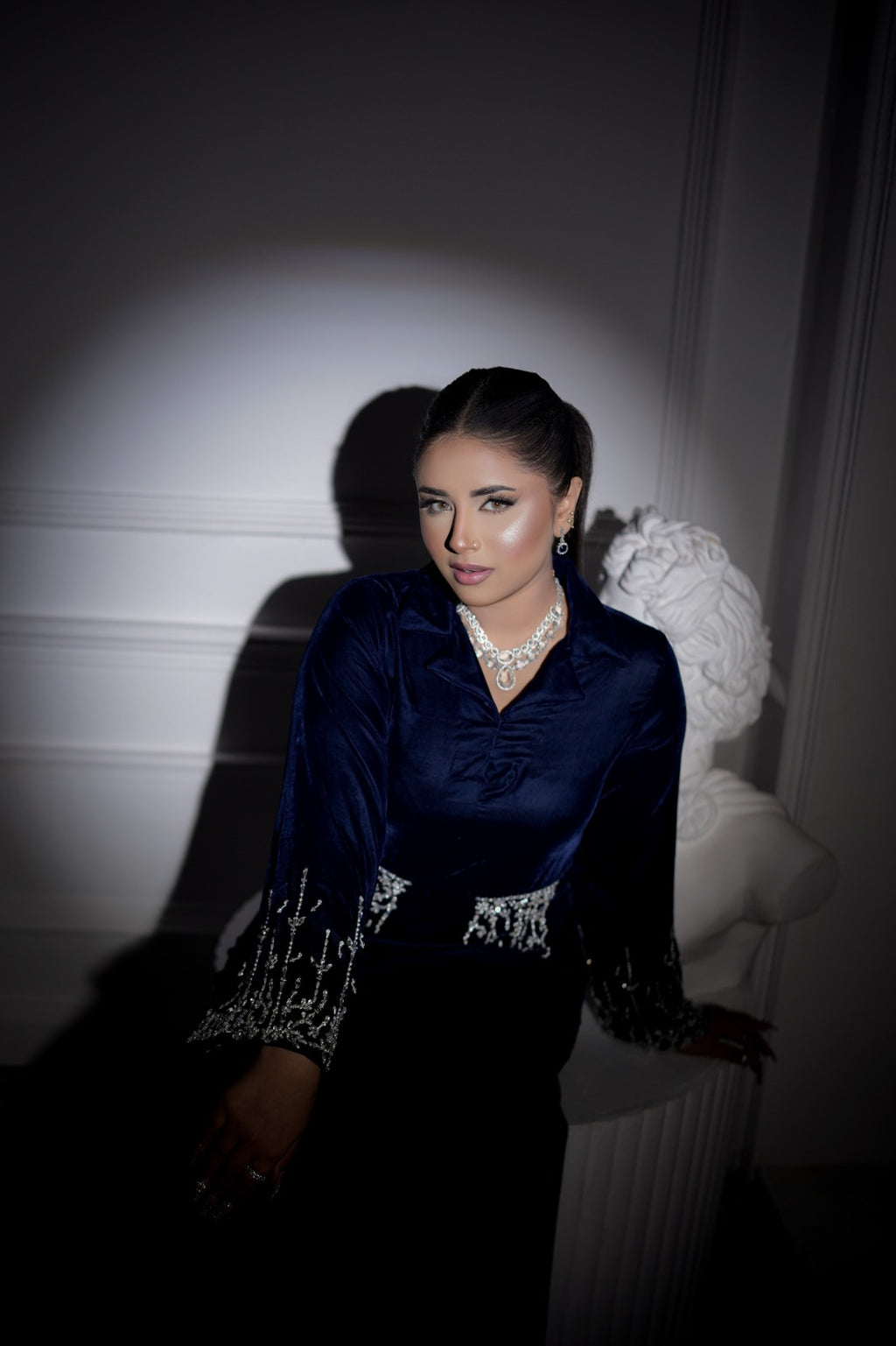 Midnight Royalty – Blue Velvet Premium Dress