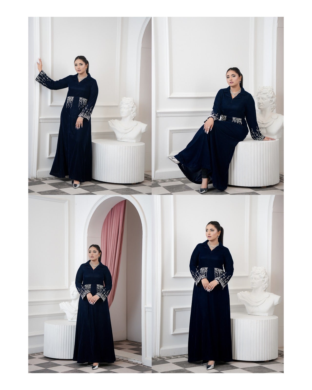 Midnight Royalty – Blue Velvet Premium Dress