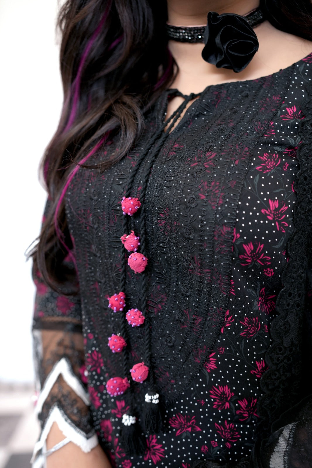 Noir Classic – Embellished Black Designer Dress